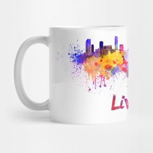 Liverpool skyline in watercolor Mug